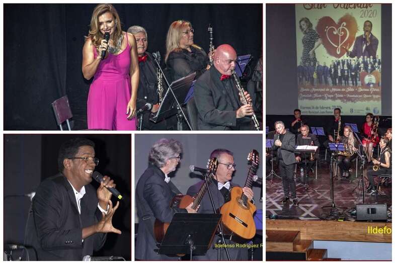 Diferentes momentos del espectáculo de anoche (Foto TA)